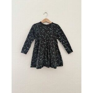 Dot Australia Girls Floral Long Sleeve Dress Black Green Cotton 4T
